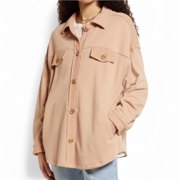 BP Oversized Shacket Shirt Jacket Tan Nougat L - Picture 9 of 14